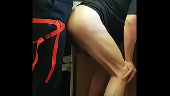 Ass to mouth dildo insertion