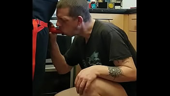 Ass to mouth dildo insertion