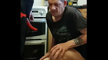 Ass to mouth dildo insertion