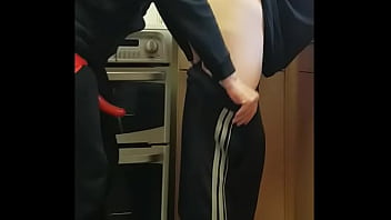 Ass to mouth dildo insertion