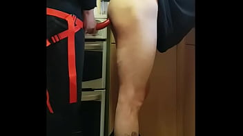 Ass to mouth dildo insertion