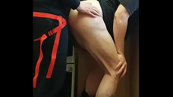 Ass to mouth dildo insertion