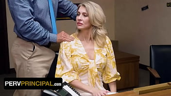 Mature slut gigi dior swallows principal's cumshot to help her stepson perv principal