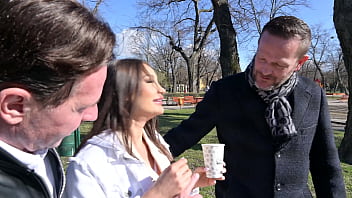 Tempting tourist monika fox sucks and fucks in no strings dp foursome gp2944