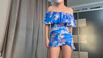 I really like to play with my pussy in a blue mini skirt i show my sharp pussy and enjoy my creamy pussy babe hot