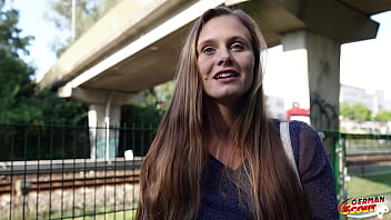 German scout natural girl riddy with hairy pussy get multiple orgasm at pick up casting