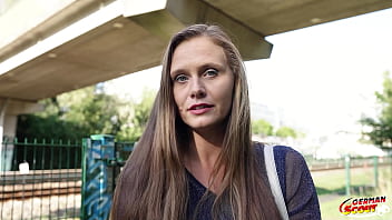 German scout natural girl riddy with hairy pussy get multiple orgasm at pick up casting