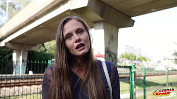 German scout natural girl riddy with hairy pussy get multiple orgasm at pick up casting