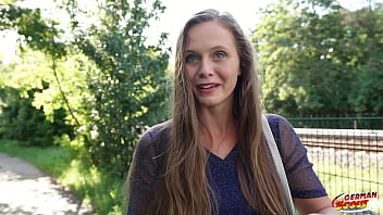 German scout natural girl riddy with hairy pussy get multiple orgasm at pick up casting