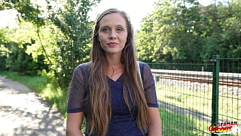 German scout natural girl riddy with hairy pussy get multiple orgasm at pick up casting