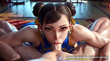 Chun li blowjob fullnelson fuck