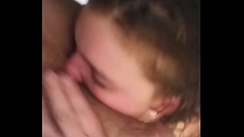 Sucking and gagging on my dick