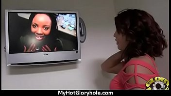 Hottie sucks and fucks black cock for cusmhot at gloryhole 5