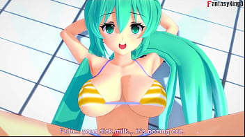 Hatsune miku bikini footjob and blowjob 1 vocaloid full & pov on sheer & fantasyking3