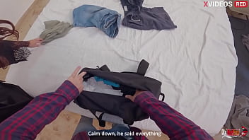 The stepmother wants her stepson not to leave her and is ready to do anything even take his dick in her little ass