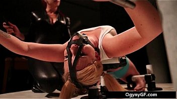 Aroused blond foxy adicted to bdsm