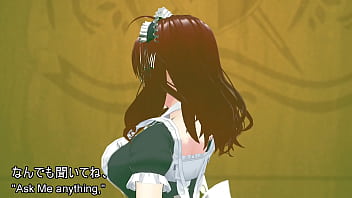 The young maid girl's innocent self pleasure～the fingers groping her breasts and the not too thick thighs peeking out from the slit in her maid skirt