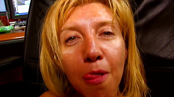 Petite blonde mylf picked up & ravished on the chain and desk