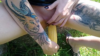 Shameless lucy ravenblood pleasure her cunt with corn outdoor in the sunshine Shameless lucy ravenblood pleasure her cunt with corn outdoor in the sunshine