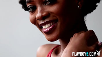 Tiny congolese ebony babe exposes sexy nude body for playboy