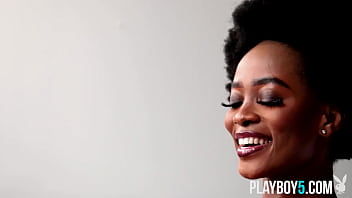 Tiny congolese ebony babe exposes sexy nude body for playboy