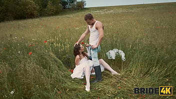 Bride4k lost bride sakura hell found the best entertainment with huge stranger’s dick in the field