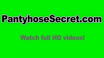 Petite chick has nylon sex in see throu pantyhose