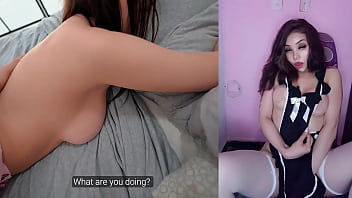 Masturbandome con la tetona caliente en pijama