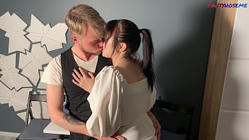 Cutie sara bork gets a call from player and he fucks her in tan pantyhose