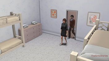 Free rough sex on bunk bed in fake hostel while the stepmother is nearby