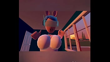 Recroom bunny deepthroats and rides cock