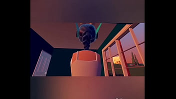 Recroom bunny deepthroats and rides cock