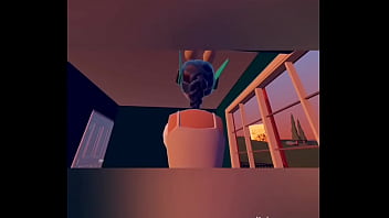 Recroom bunny deepthroats and rides cock