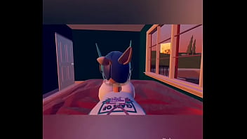 Recroom bunny deepthroats and rides cock