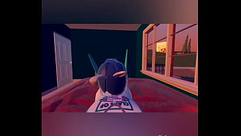 Recroom bunny deepthroats and rides cock