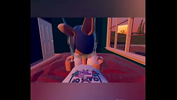 Recroom bunny deepthroats and rides cock