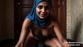 Hot teenager with hijab arab turkish women love to play naked ai generated