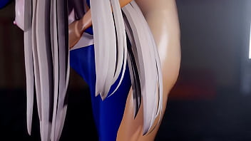 Toki faints with a double peace sign until he climaxes with a piston reverse bunny ver