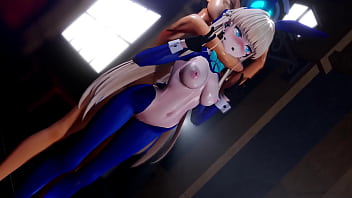Toki faints with a double peace sign until he climaxes with a piston reverse bunny ver Toki faints with a double peace sign until he climaxes with a piston reverse bunny ver