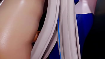 Toki faints with a double peace sign until he climaxes with a piston reverse bunny ver