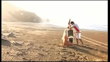 Blonde powerhouse alexis finds some cock on the beach