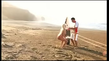 Blonde powerhouse alexis finds some cock on the beach