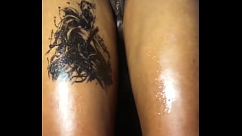 Thigh fuck with a good handjob and fingering fucking her laps