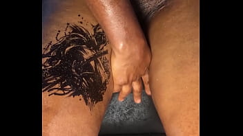 Thigh fuck with a good handjob and fingering fucking her laps