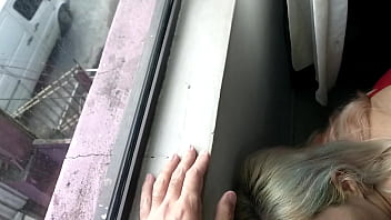Fucking the secretary at the office window
