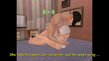 A step mom and son in a 3d virtual world