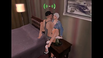 A step mom and son in a 3d virtual world