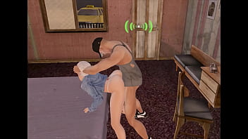 A step mom and son in a 3d virtual world