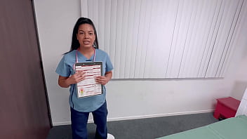 Hot curvy latina nurse maya farrell takes a massive cum sample