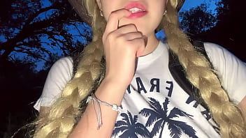 I get lost in the jungle and i touch my delicious pink pussy and my beautiful natural tits